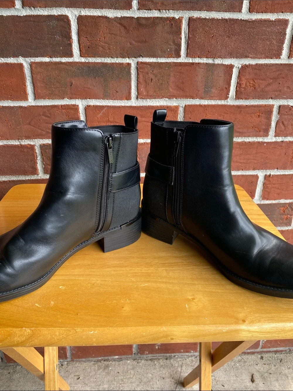 Calvin Klein Black  Ankle Boots with CK Strap Size 9